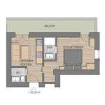 Bild von Appartement/Fewo, Bad, WC, 1 Schlafraum