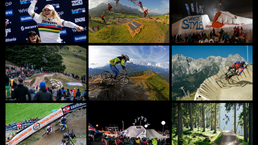 Collage mit Mountainbike-Action aus 25 Jahren Bikepark Leogang, mit Weltcup, Freestyle-Events und Trailriding | © Stefan Voitl, Bartek Wolinski, Ale Di Lullo, Markus Greber, Syo van Vliet, Lars Scharl, Christoph Laue