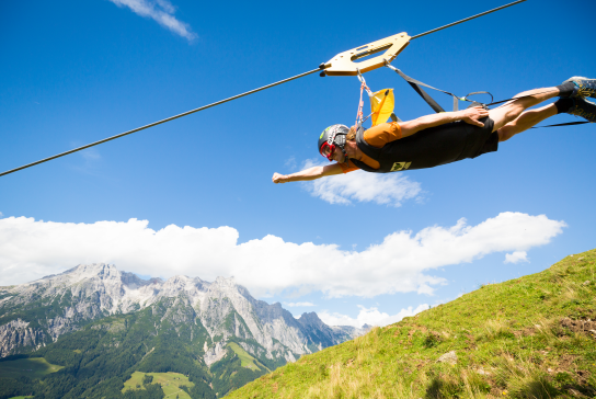 Sommer-Shooting Sommer Flying Fox XXL Leogang  | © Tom Bause 